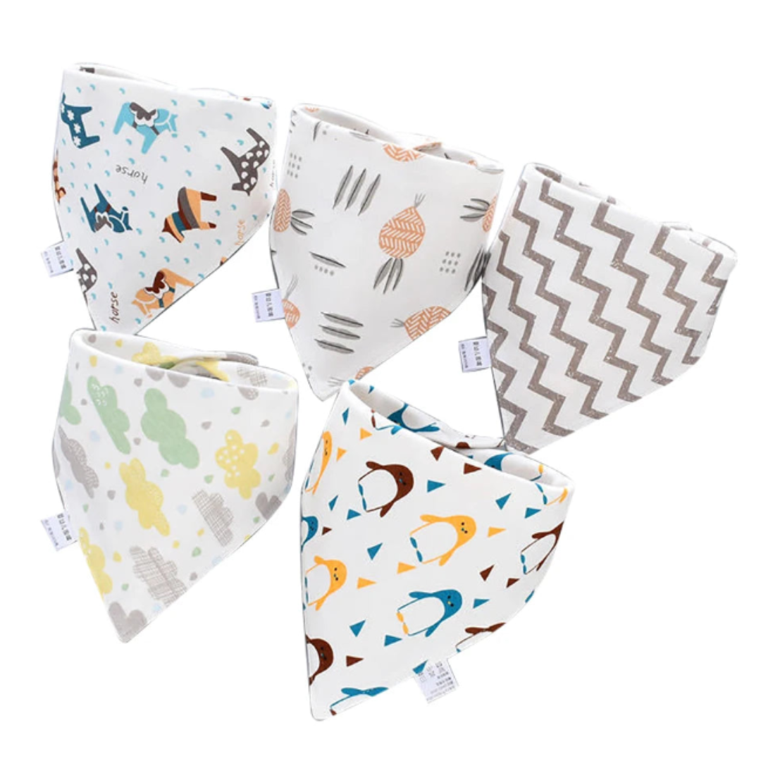 5 Pcs Babero tipos Bandana