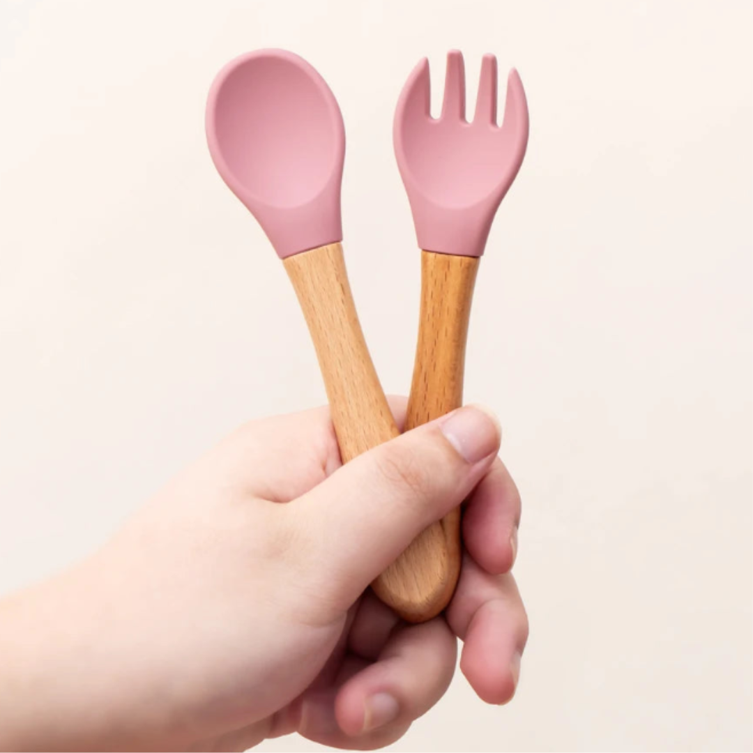 Set de Cubiertos de Silicona Premium para Bebé (2 PIEZAS)