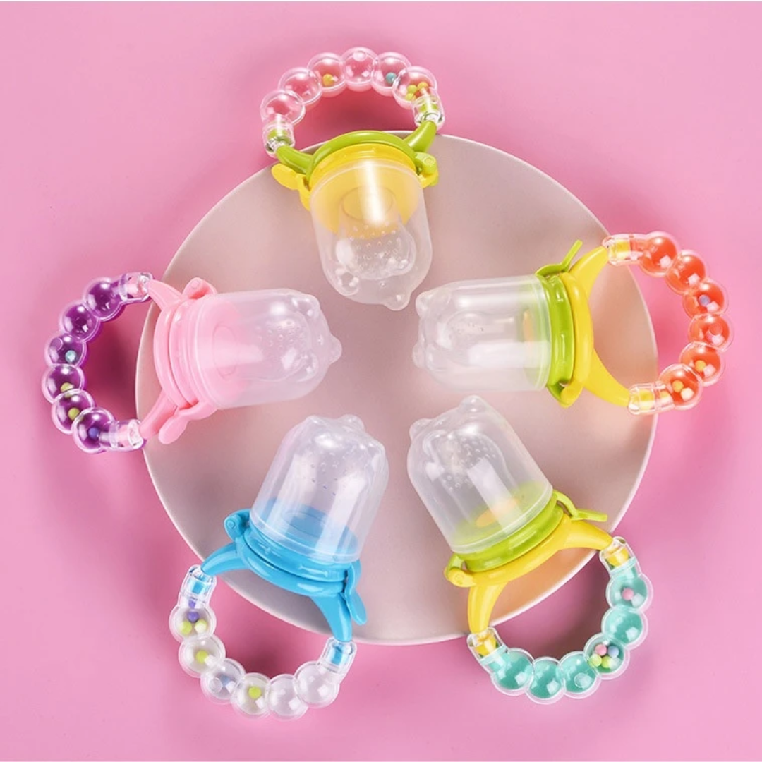🍼 Mordedor y Alimentador de Silicona para Bebés – 3 Tetinas Incluida