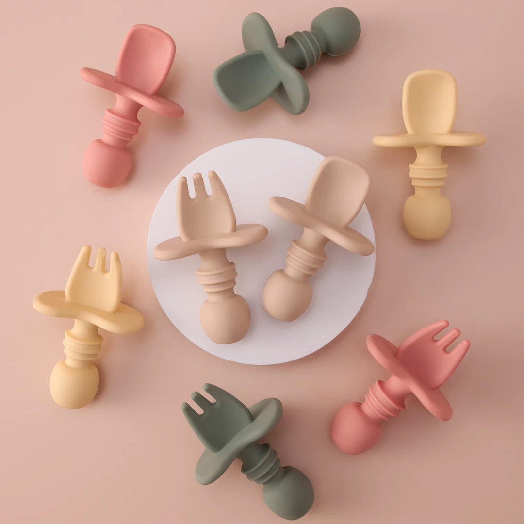 Set de Cubiertos de Silicona para Bebé (2 PIEZAS)