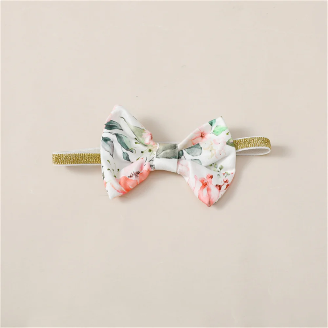 Conjunto de 3 Piezas para Bebé Niña: Body de Manga Larga + Pantalón con Flores + Cinta para el Pelo
