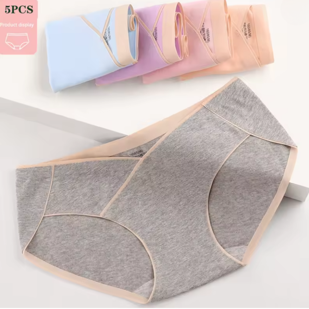 Pantys Maternidad de Algodón Tiro Bajo 5PCS
