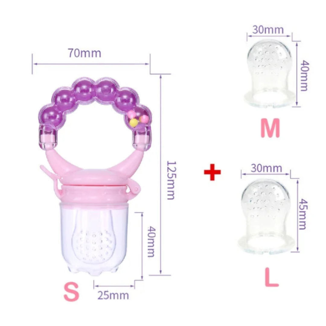 🍼 Mordedor y Alimentador de Silicona para Bebés – 3 Tetinas Incluida