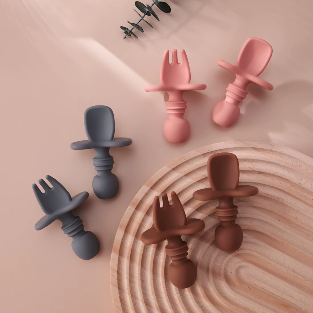 Set de Cubiertos de Silicona para Bebé (2 PIEZAS)