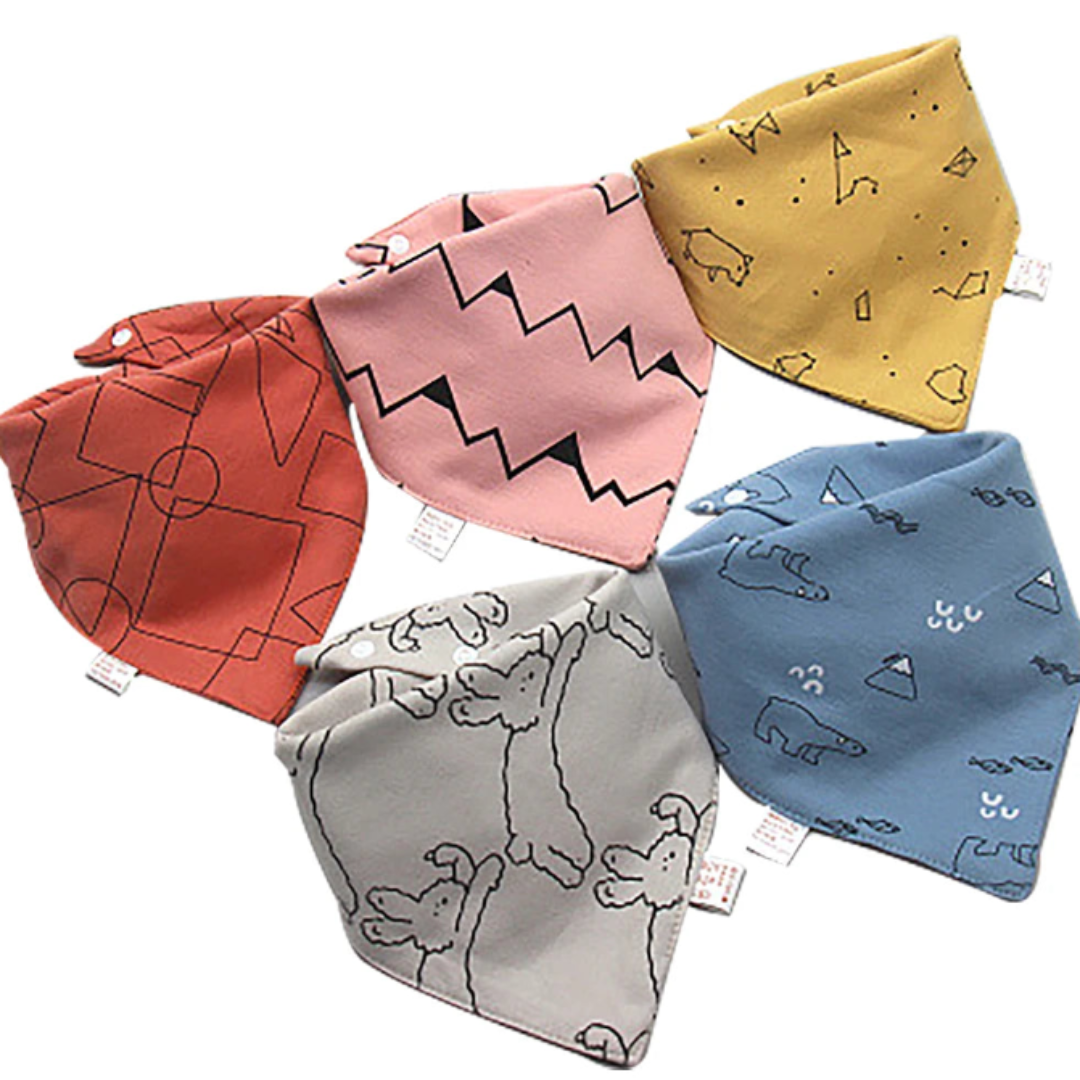 5 Pcs Babero tipos Bandana