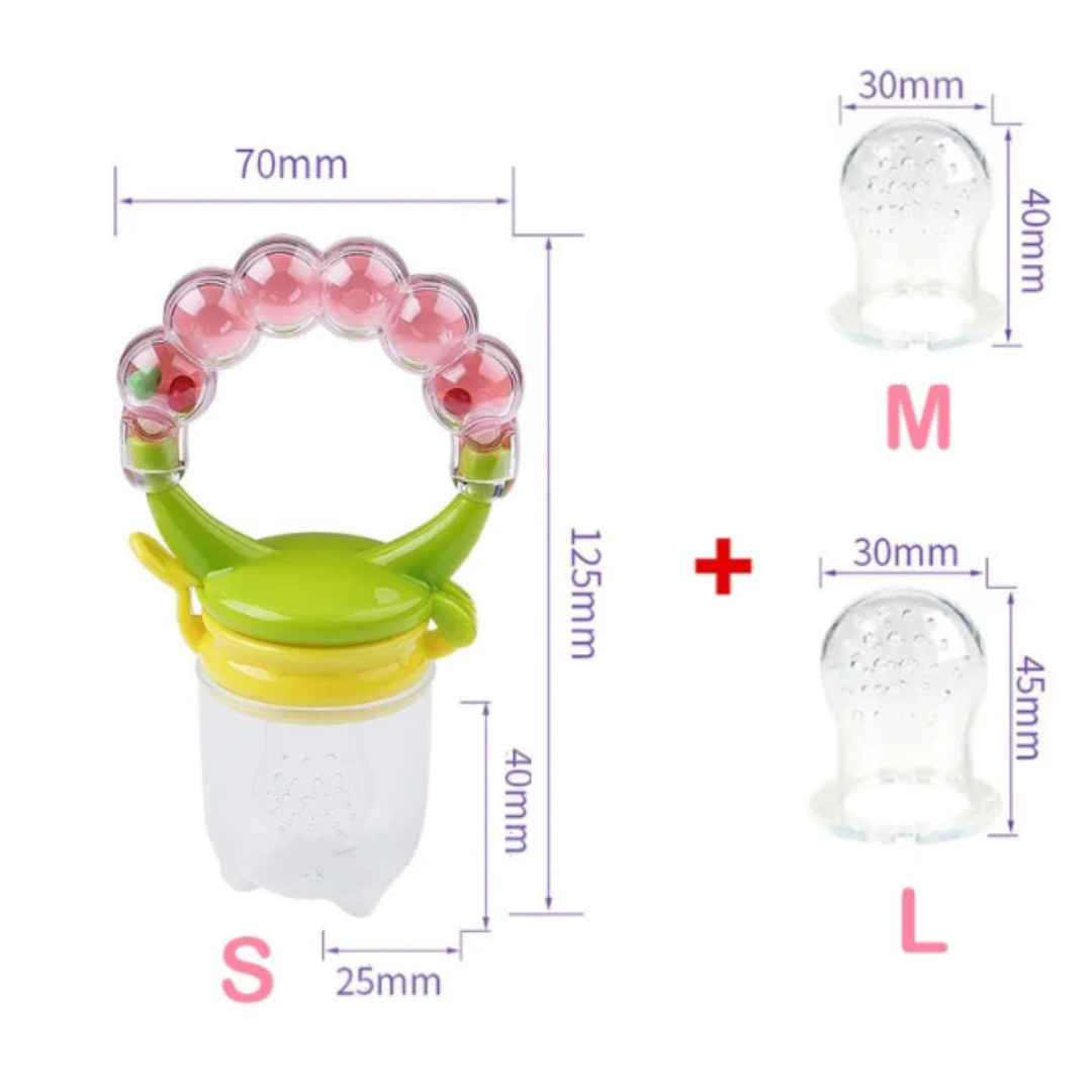 🍼 Mordedor y Alimentador de Silicona para Bebés – 3 Tetinas Incluida