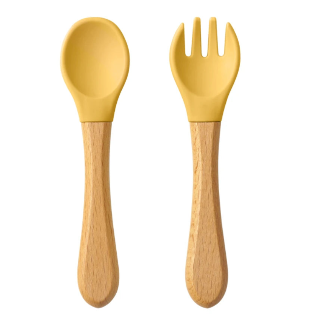 Set de Cubiertos de Silicona Premium para Bebé (2 PIEZAS)