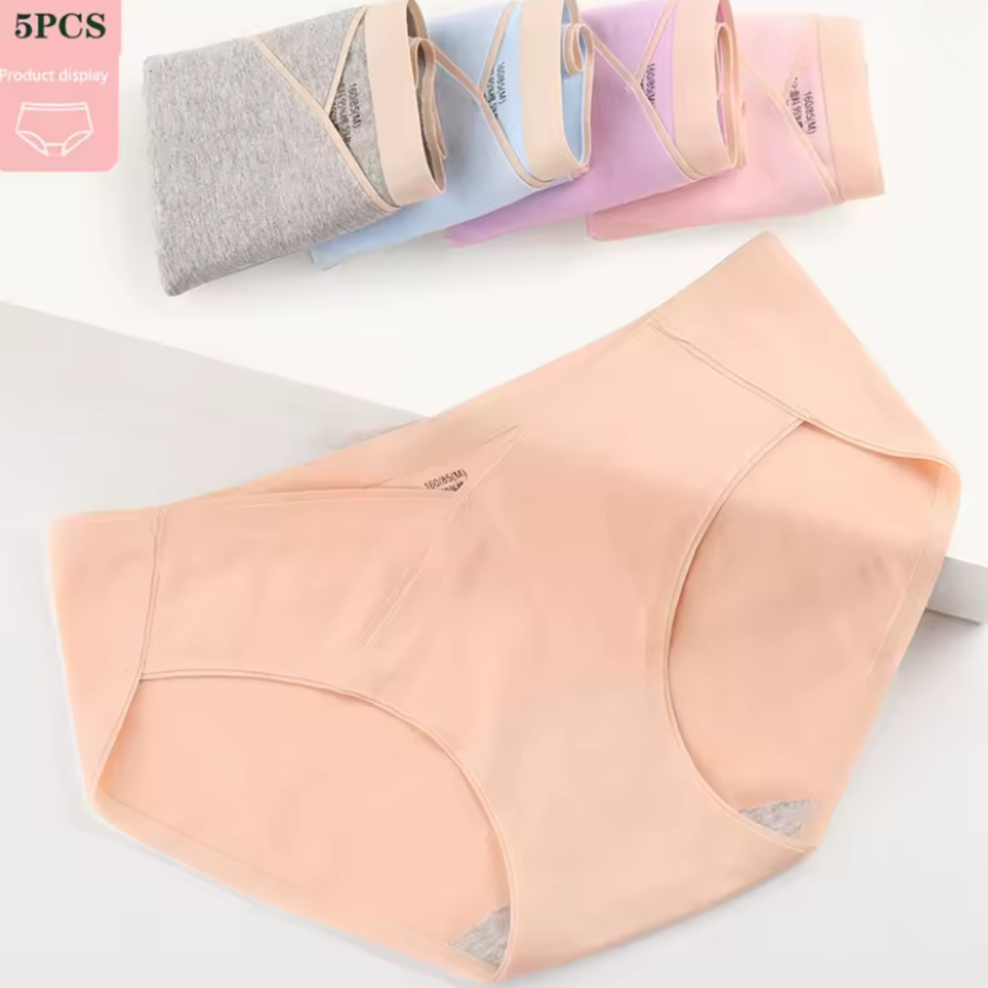 Pantys Maternidad de Algodón Tiro Bajo 5PCS