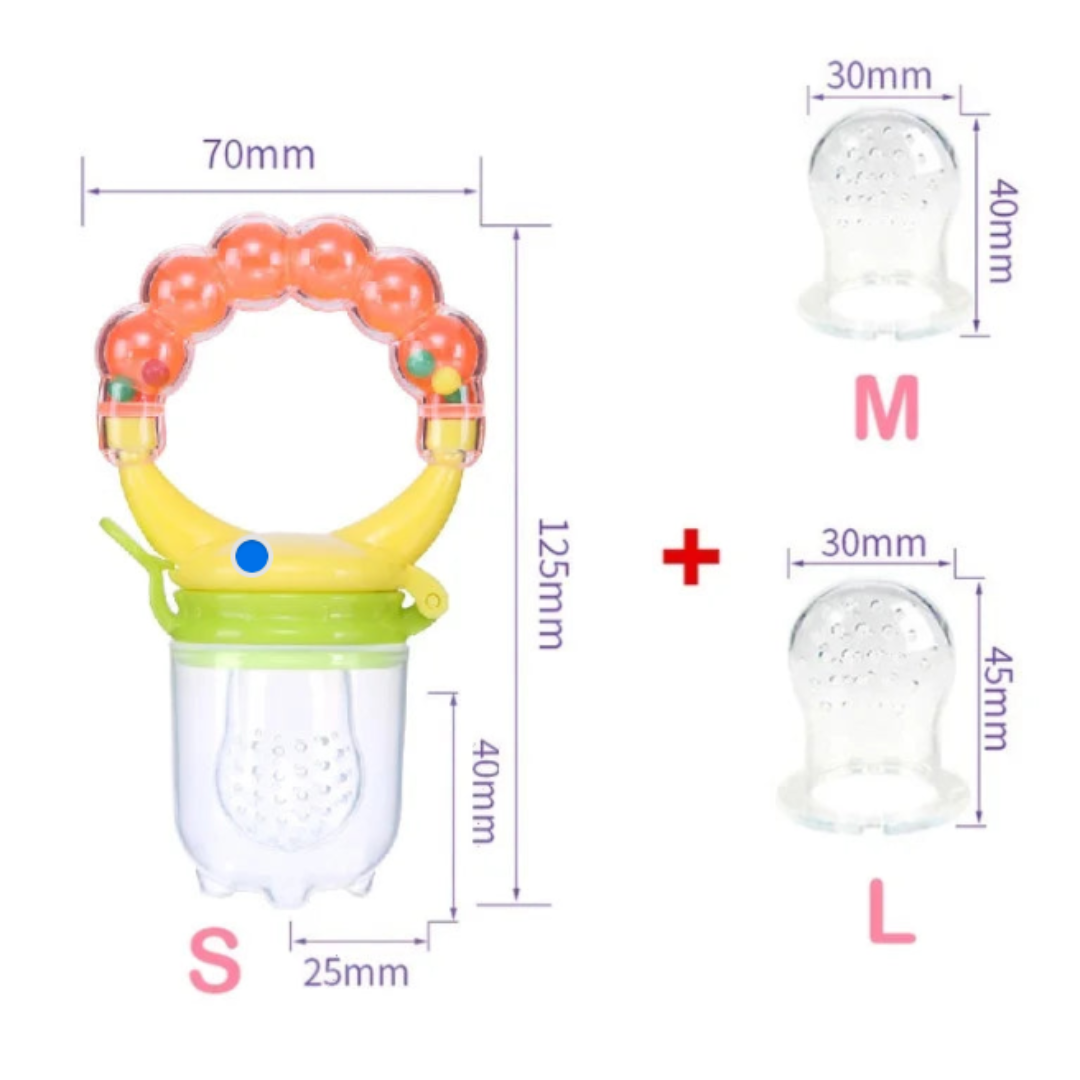 🍼 Mordedor y Alimentador de Silicona para Bebés – 3 Tetinas Incluida
