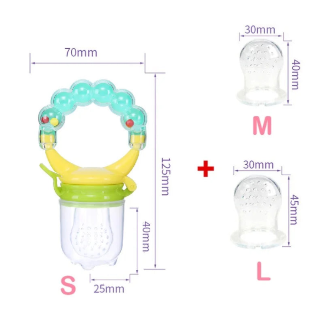 🍼 Mordedor y Alimentador de Silicona para Bebés – 3 Tetinas Incluida
