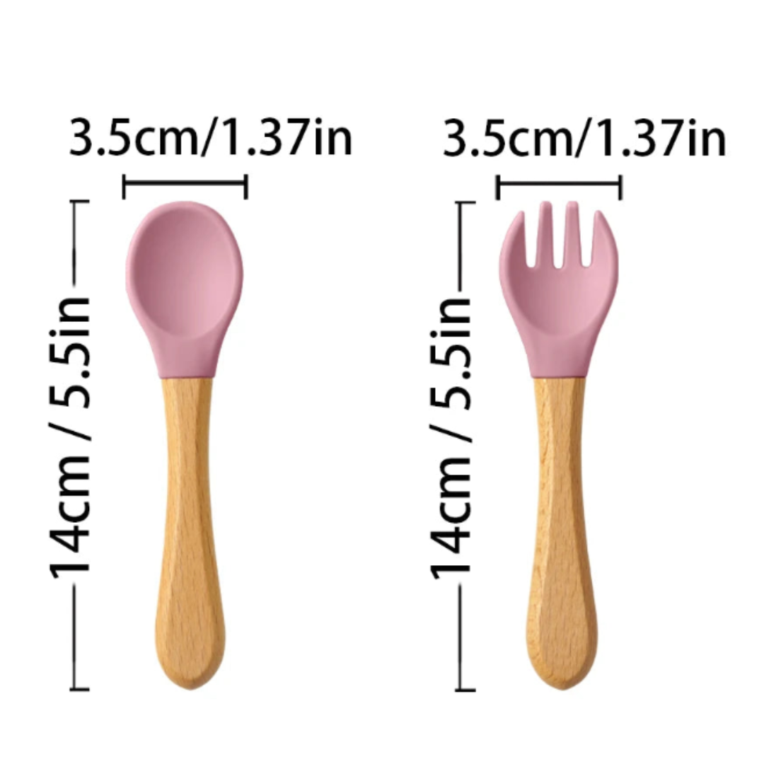 Set de Cubiertos de Silicona Premium para Bebé (2 PIEZAS)
