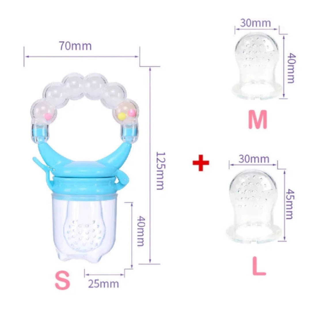 🍼 Mordedor y Alimentador de Silicona para Bebés – 3 Tetinas Incluida