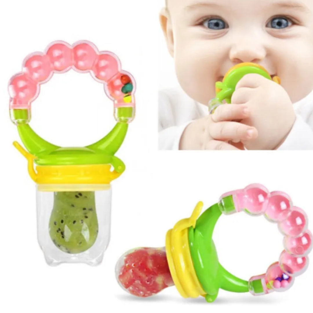 🍼 Mordedor y Alimentador de Silicona para Bebés – 3 Tetinas Incluida