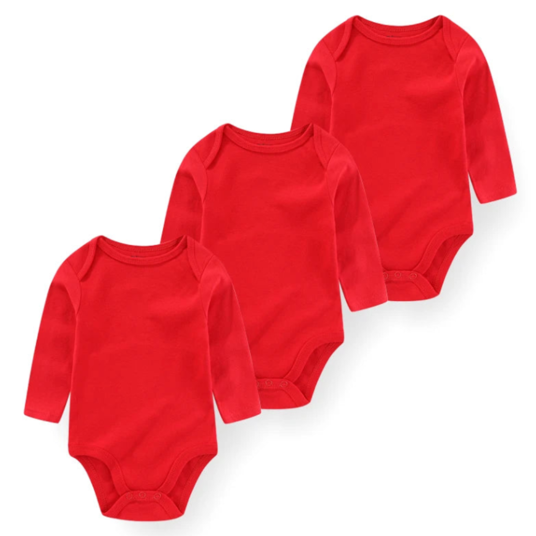 Kiddiezoom – Set de 3 Piezas Niña 👶✨ Bodysuits de Manga Larga 100% Algodón con Estampados de Caricaturas